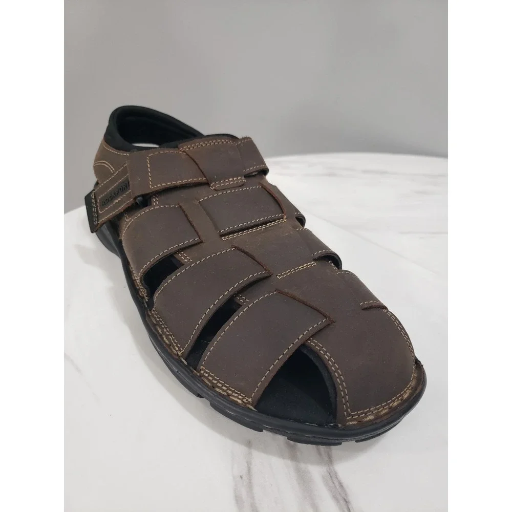 NEW NO BOX SIZE 12 Rockport  Men's Darwyn‎ Fisher Brown Fisherman Sandals